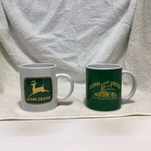 John Deere Green and White Mug Duo